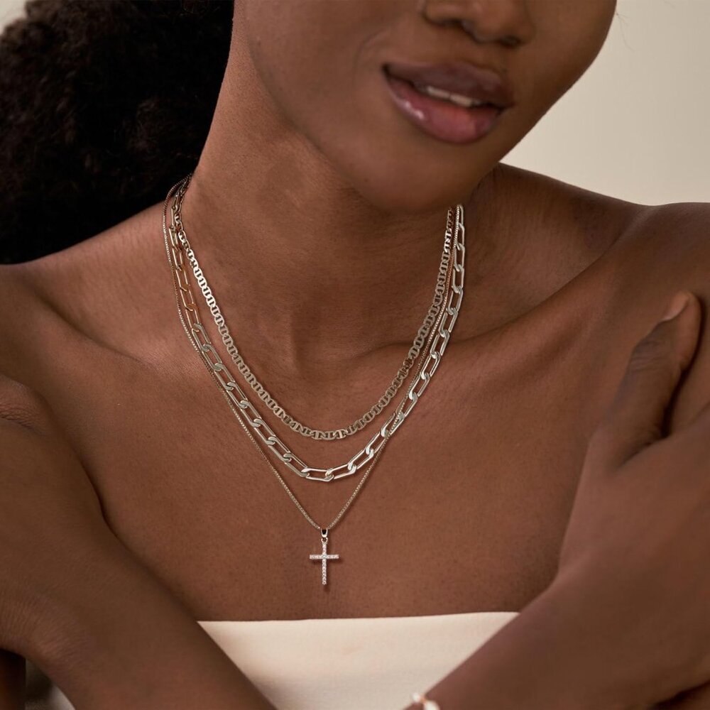 Cross Necklace for Women,Stackable Stacked Stacking Layering Layered Necklaces D - Picture 3 of 5